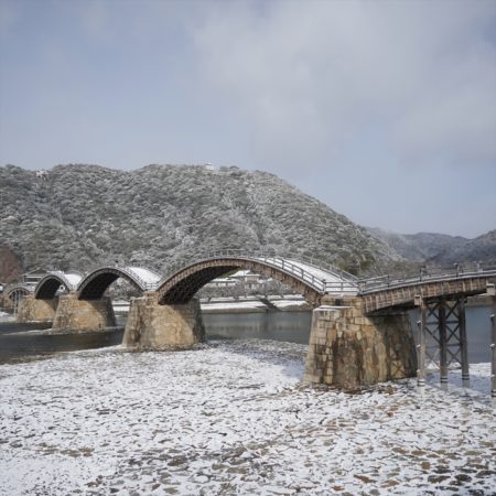 錦帯橋雪景色 | 岩国のお土産なられんこんポタージュのFRoots